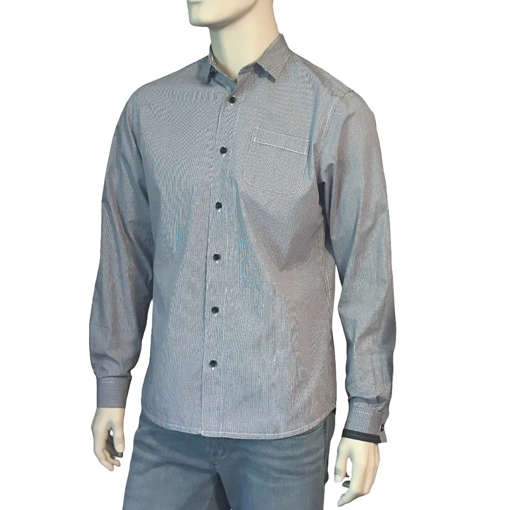 Descendant of Thieves Dres Ladro Shirt 100% Cotton Micro Gingham Check Excellent - Picture 7 of 15